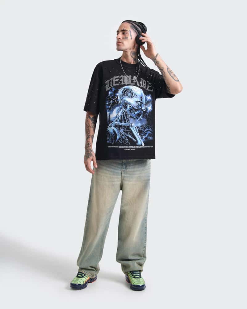 Camiseta Negra Oversize Code X - miniatura 8