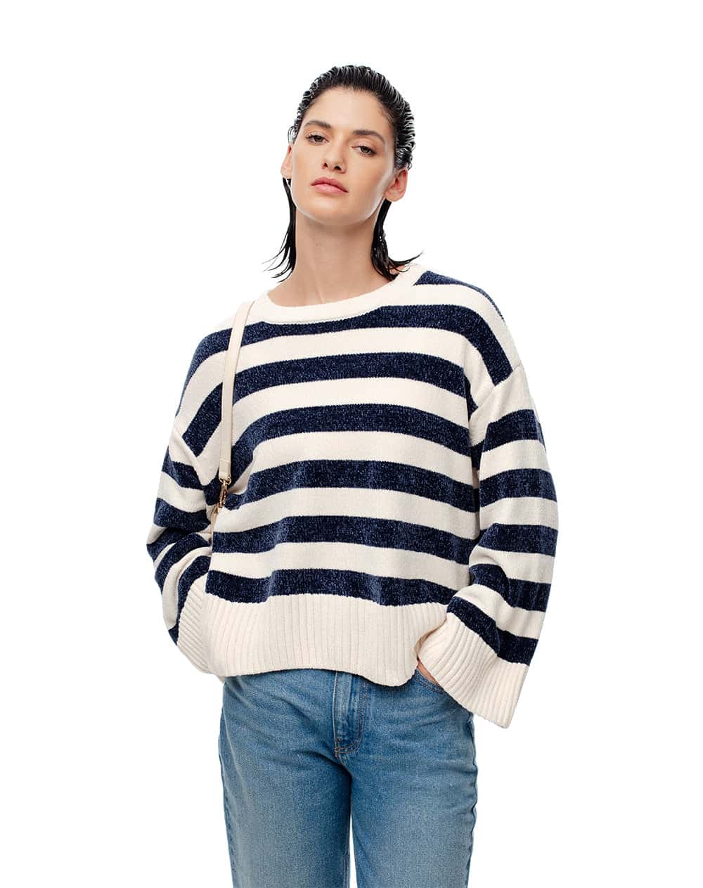 Suéter oversize rayas mujer