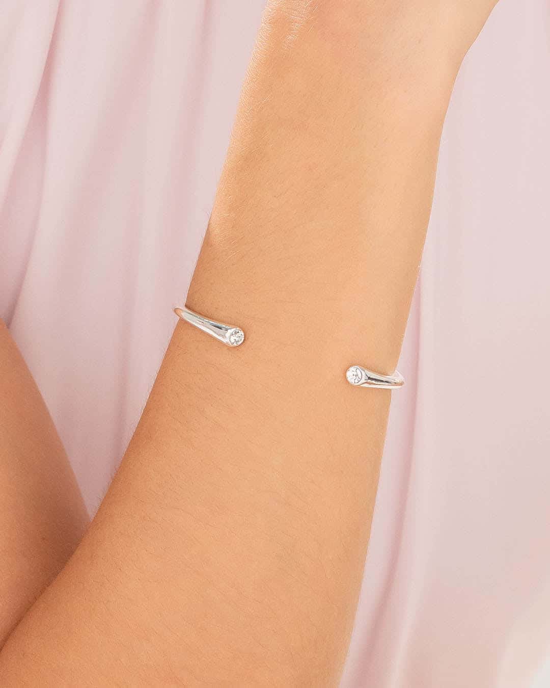 Brazalete Cristal Puntas Plata