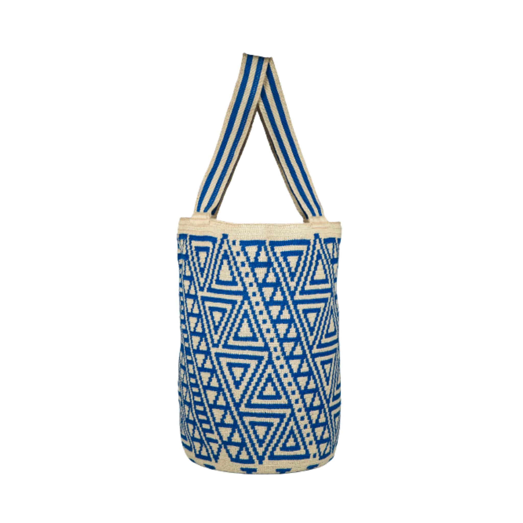 Maxi Bolso Wayuu Azul/Beige