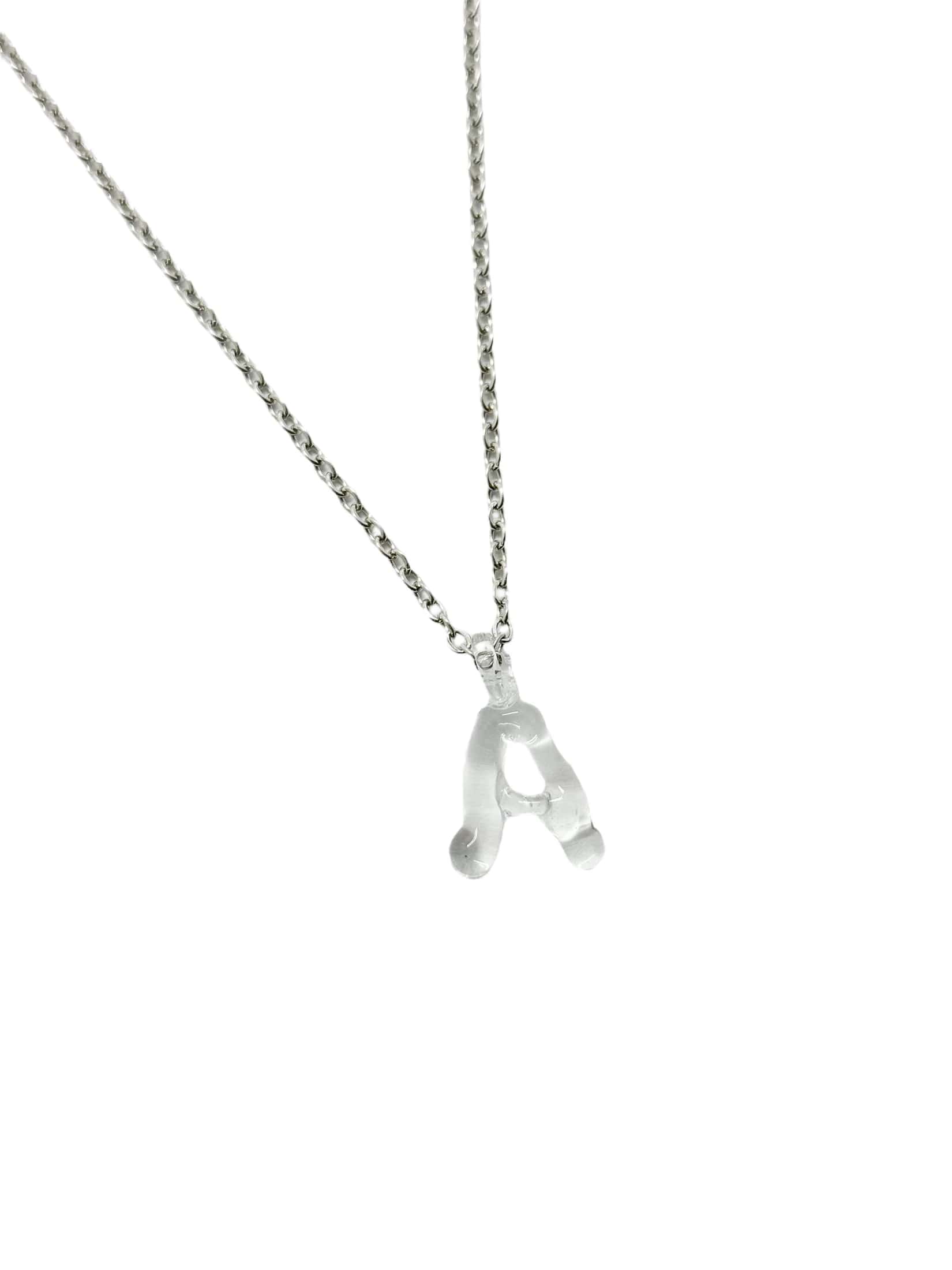 clear glass necklace 1 letter - miniatura 12