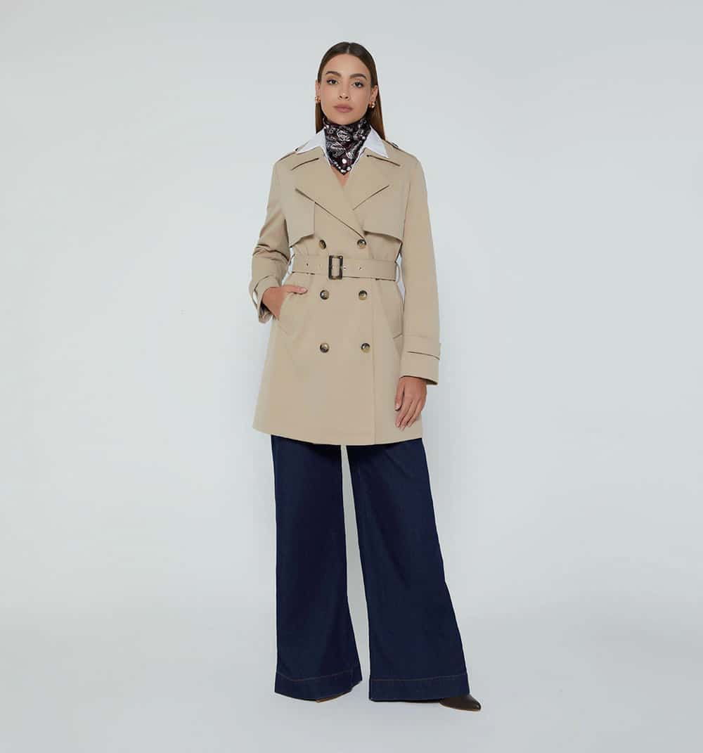Gabardina clásica con cinturon