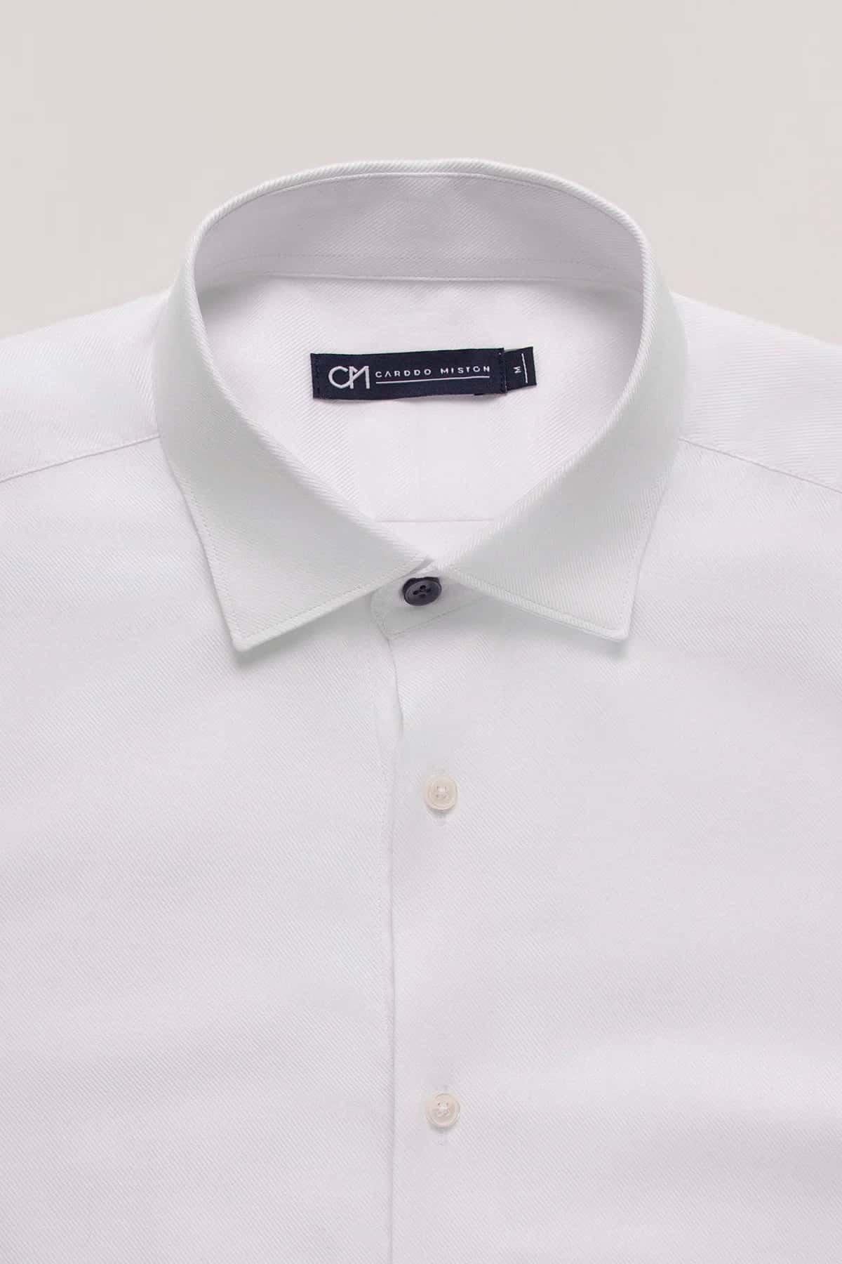 Camisa Dobby Diagonal Algodón Blanco - miniatura 2