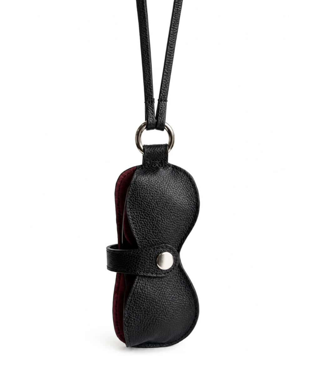 Portagafas tipo collar en cuero Negro Eclipse