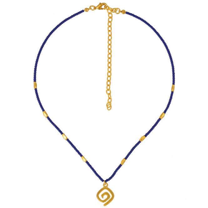 Collar azul mini y dije decoración Calima