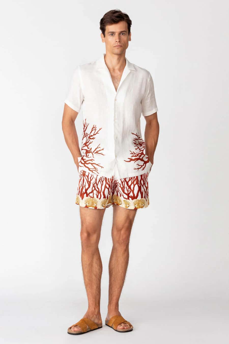 Men's linen shirt white atlantis
