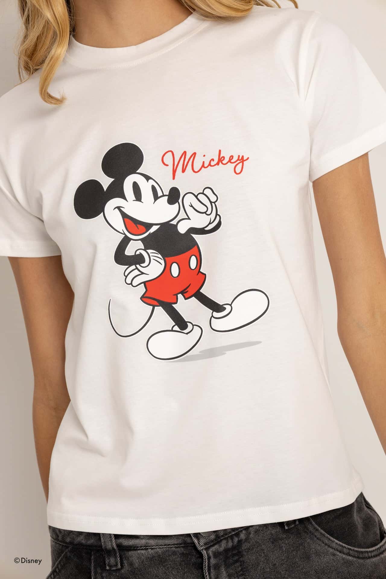 T-Shirt Blanca Mickey Mouse Firma