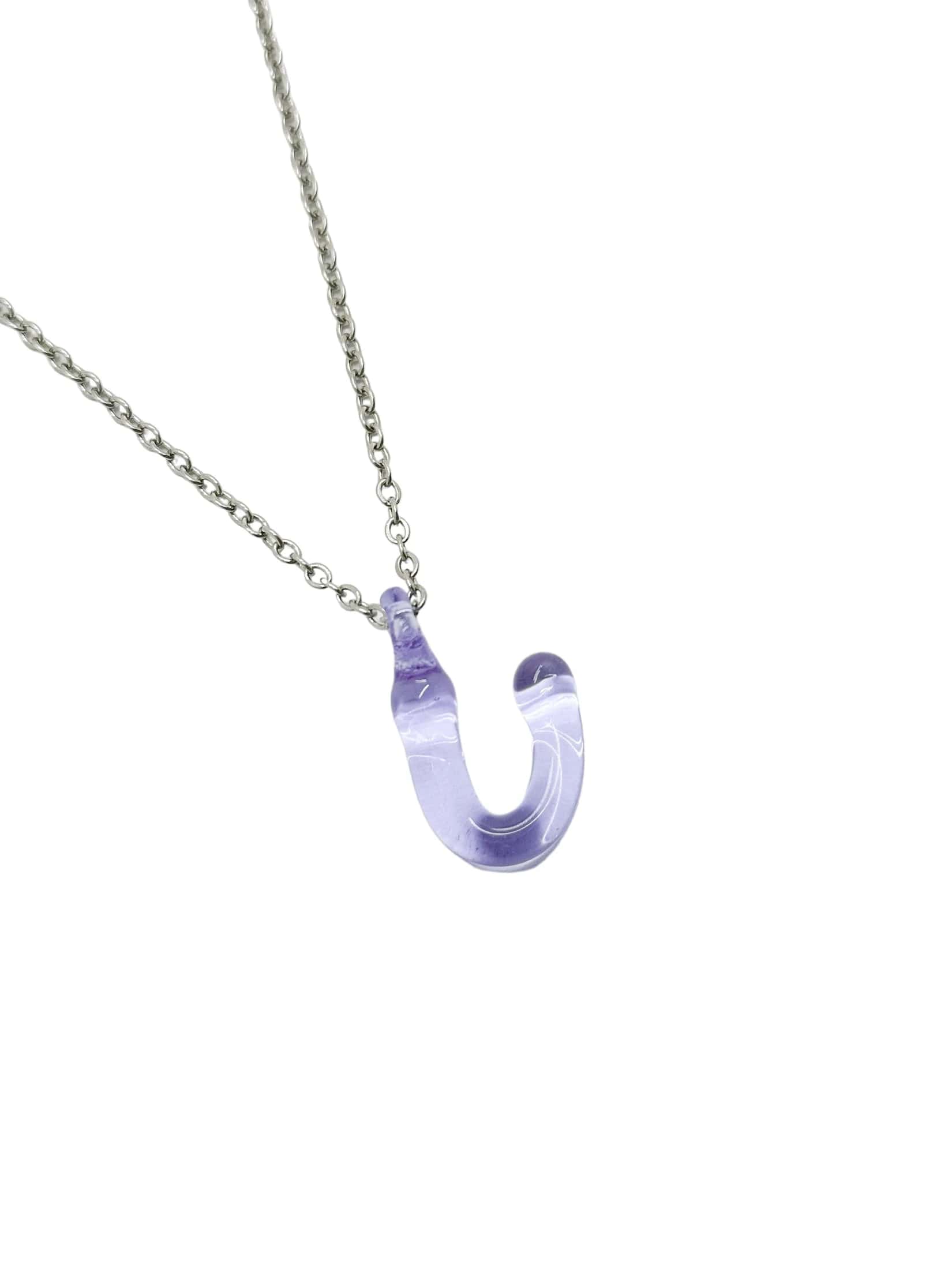 purpple glass necklace 1 letter - miniatura 20