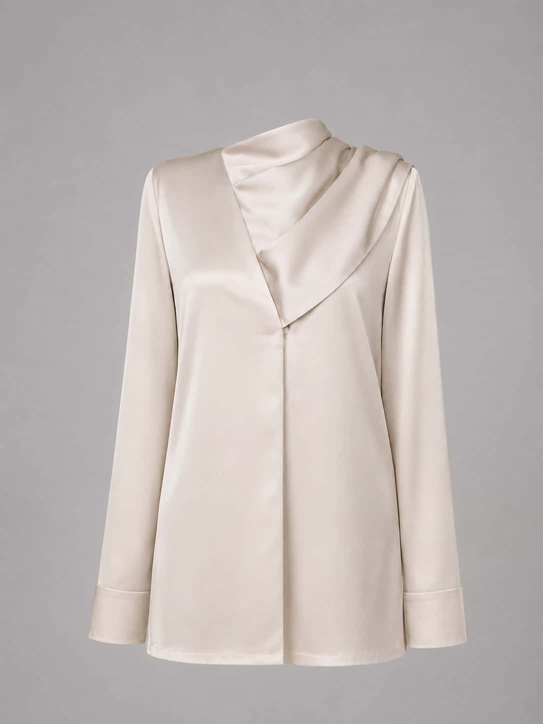 Fluid silk satin blouse