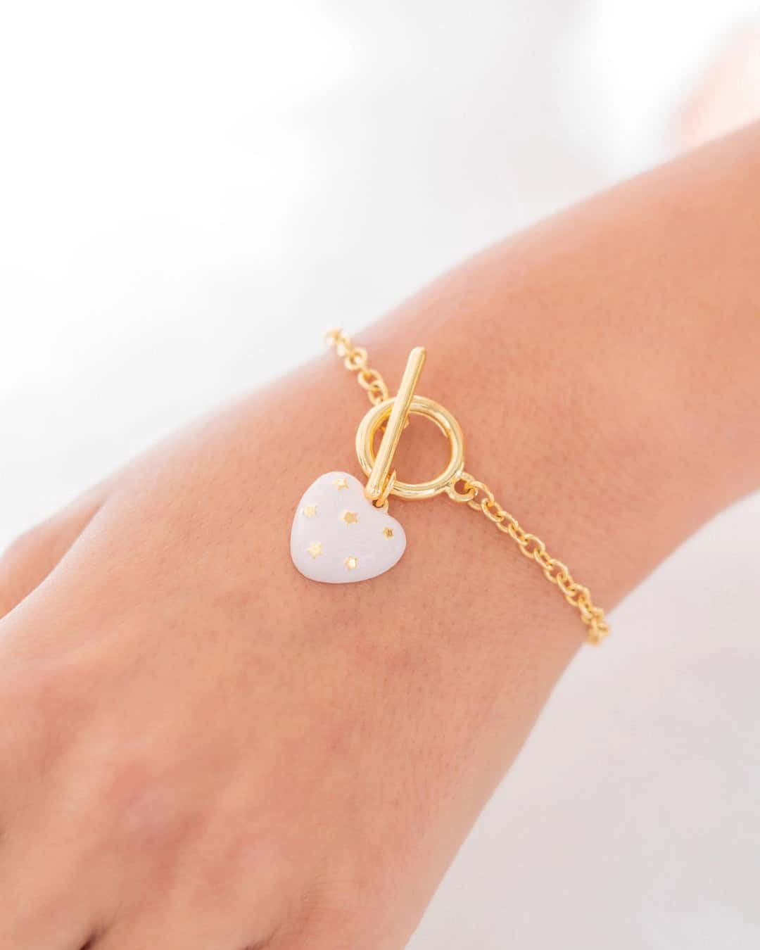 Pulsera Broche Corazón Estrellas