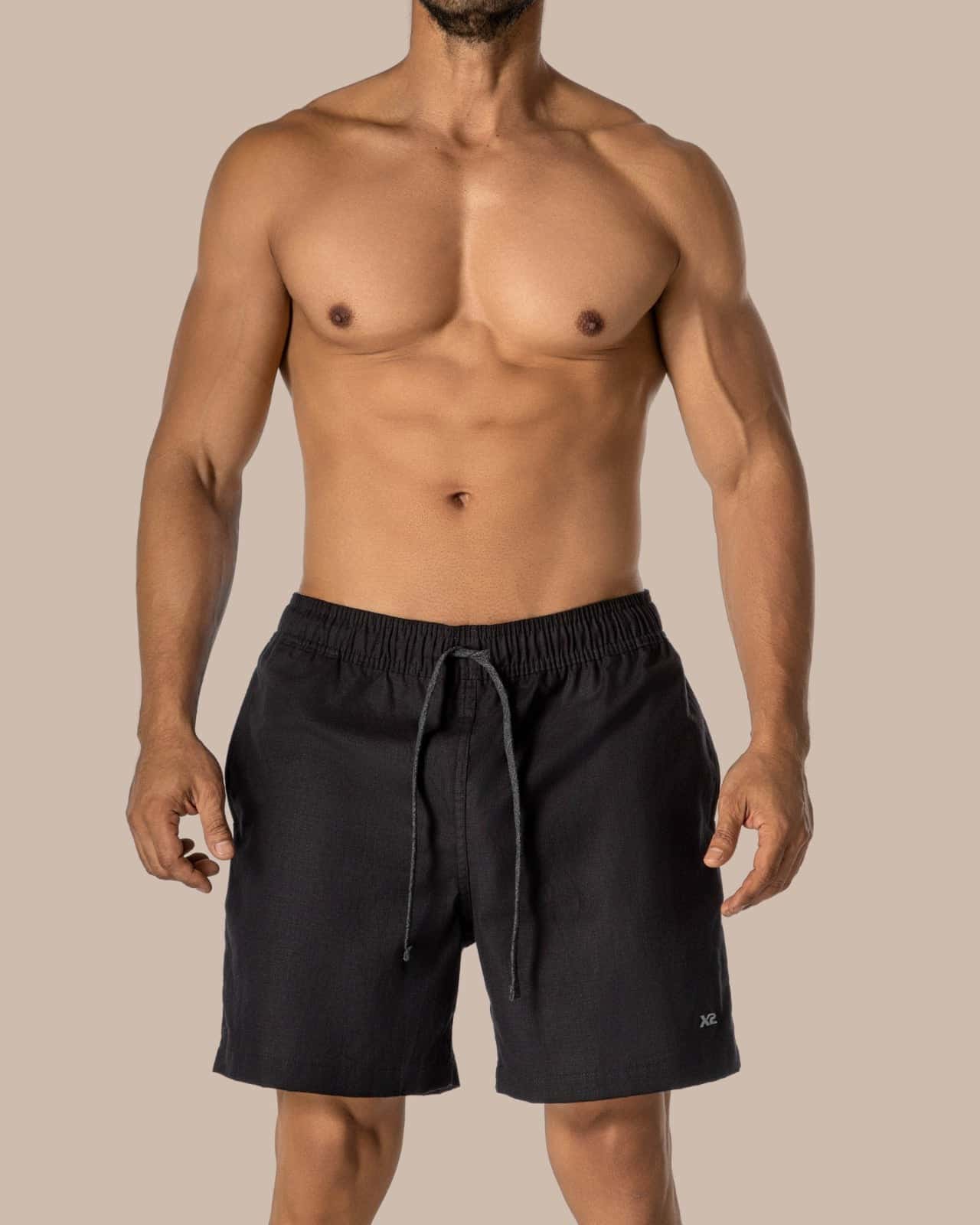 Bermuda Casual Algodón Negro X2