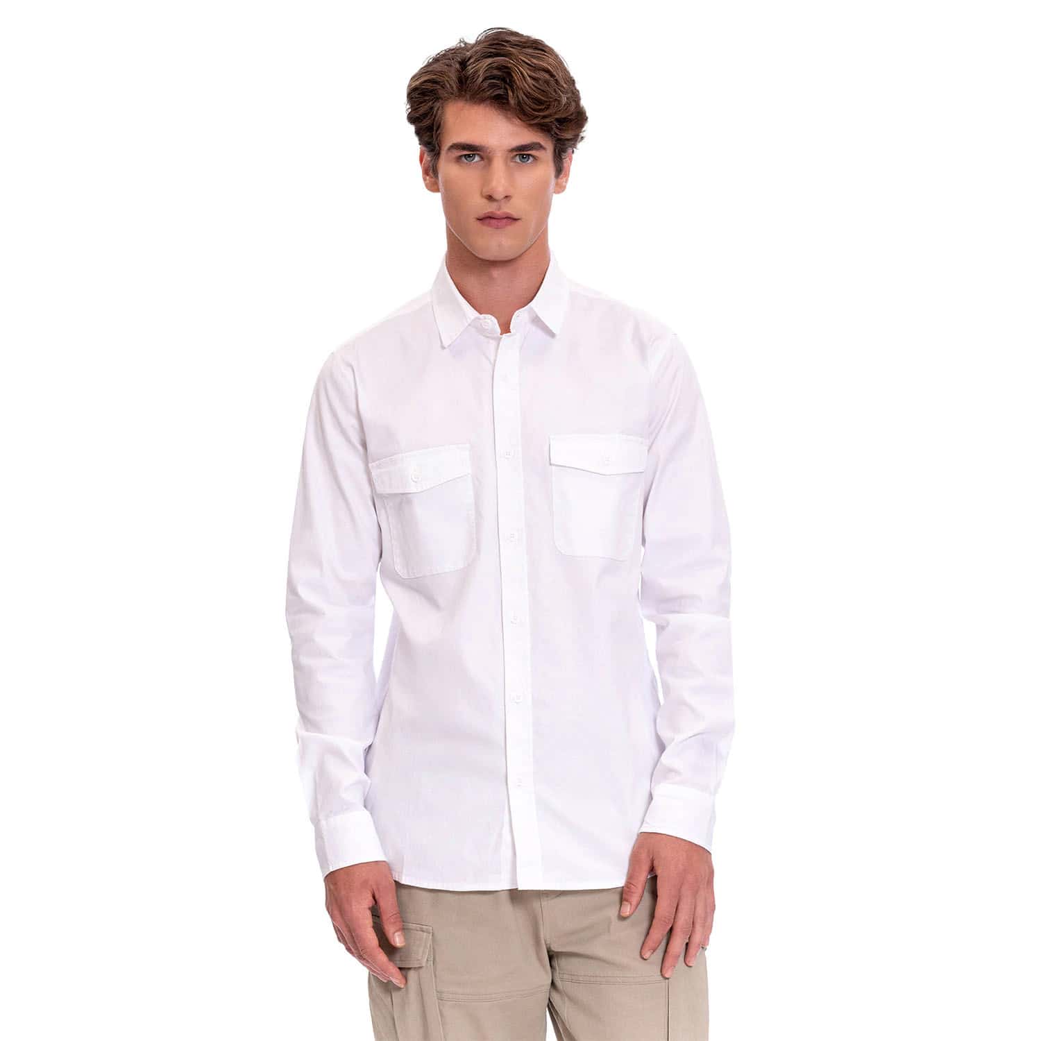 Camisa para Hombre Garnet Manga Larga Blanca