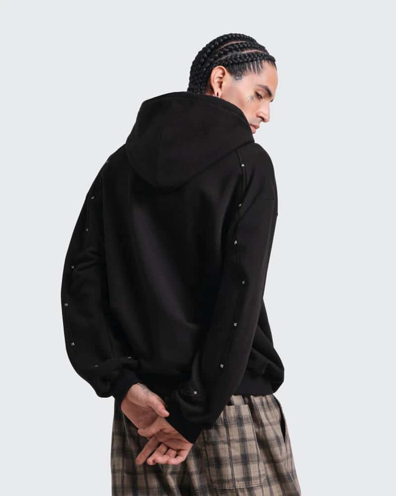 Hoodie Negro Oversize Obsidian - miniatura 2