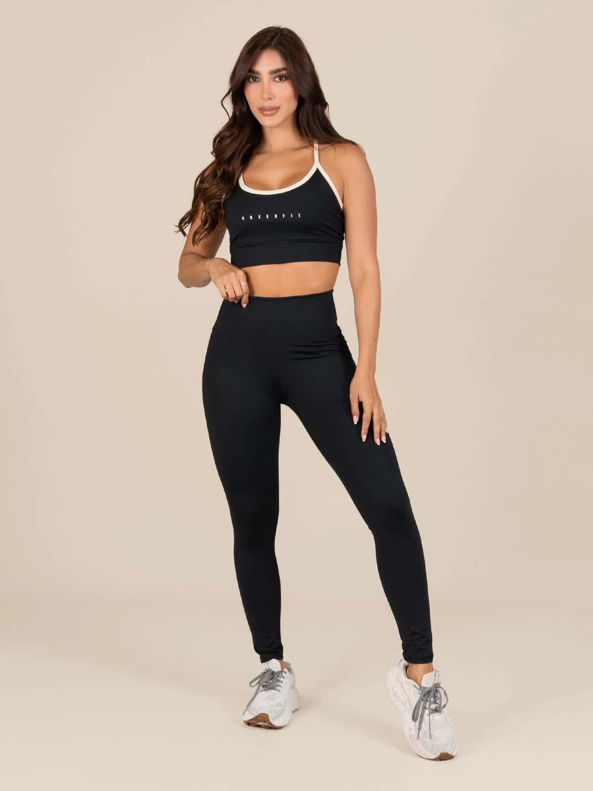 Palmas leggins set negro Crema