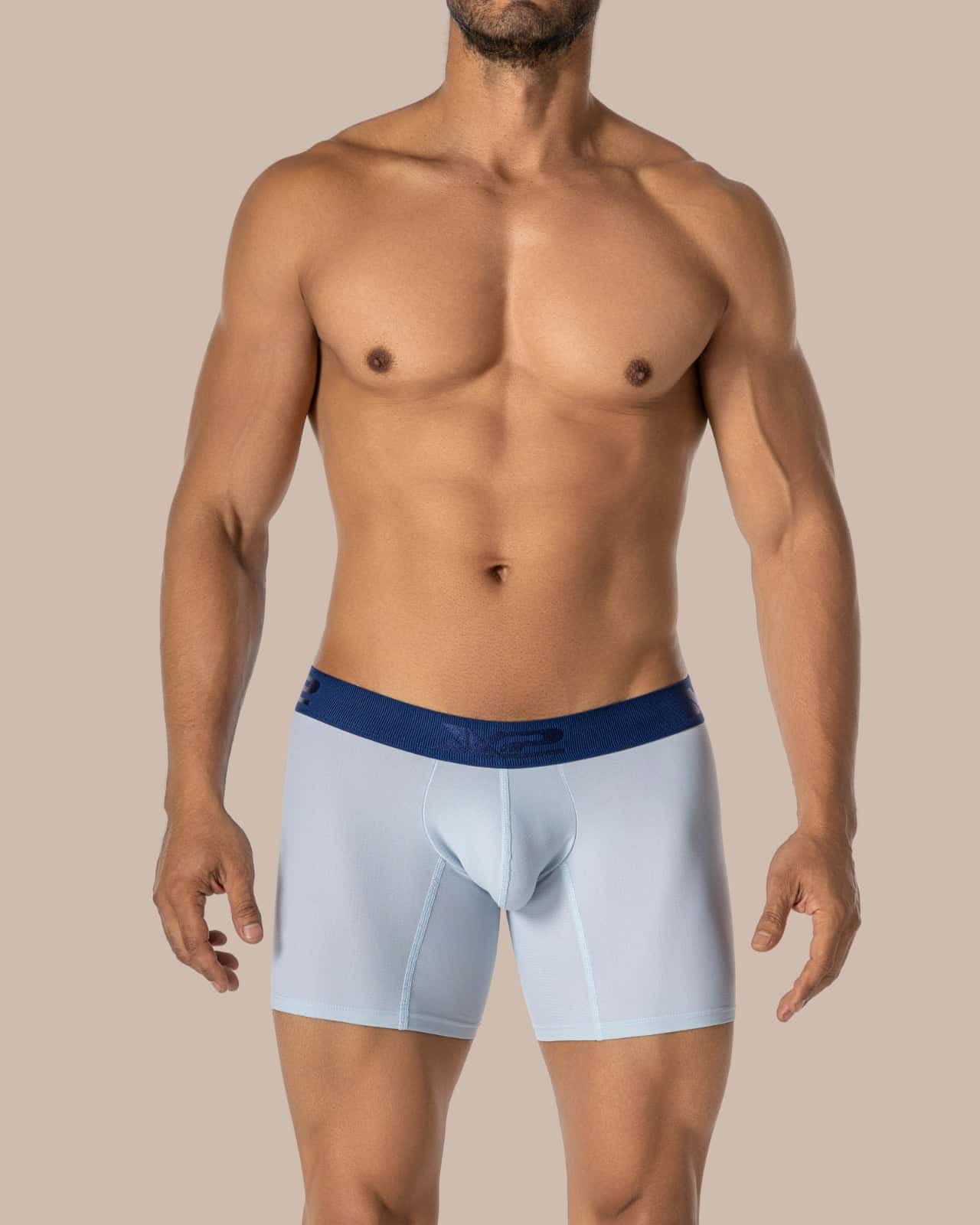 Bóxer Medio Centauro Nylon Azul X2