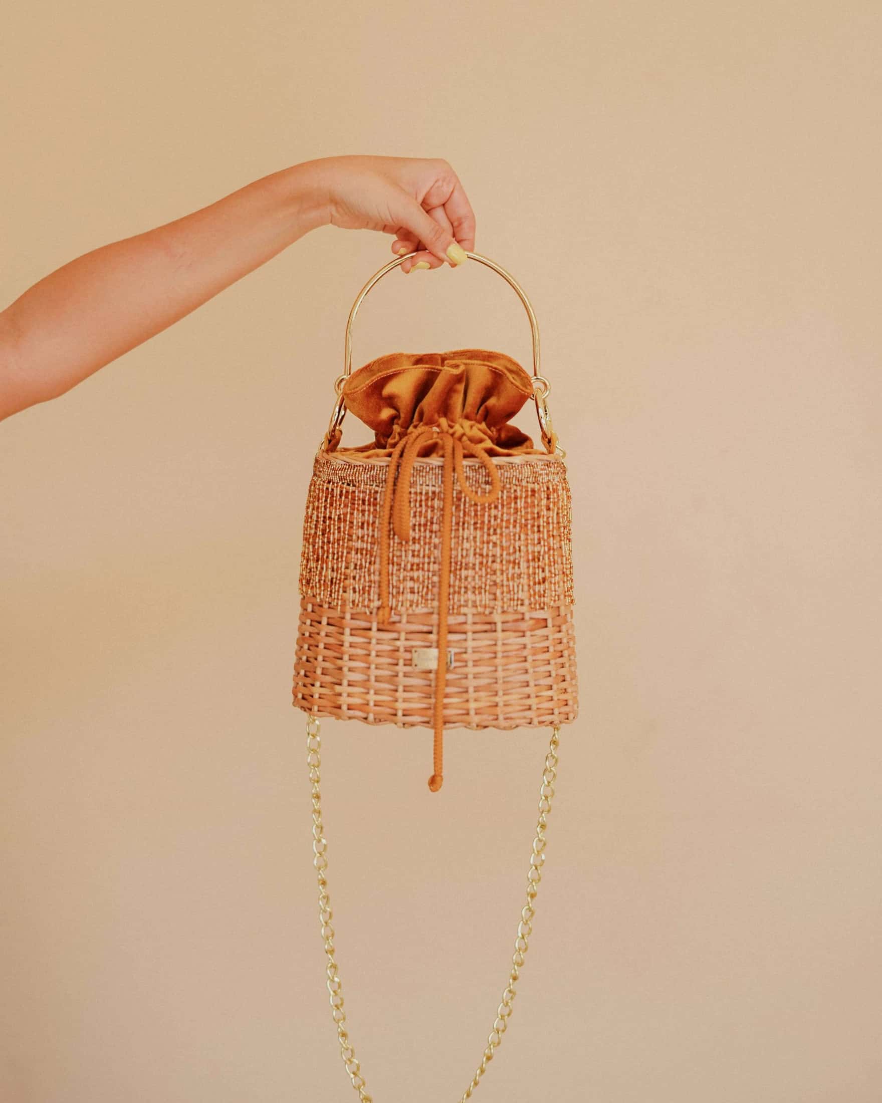 Bolso Olivia lluvia en canotillo – Dorado