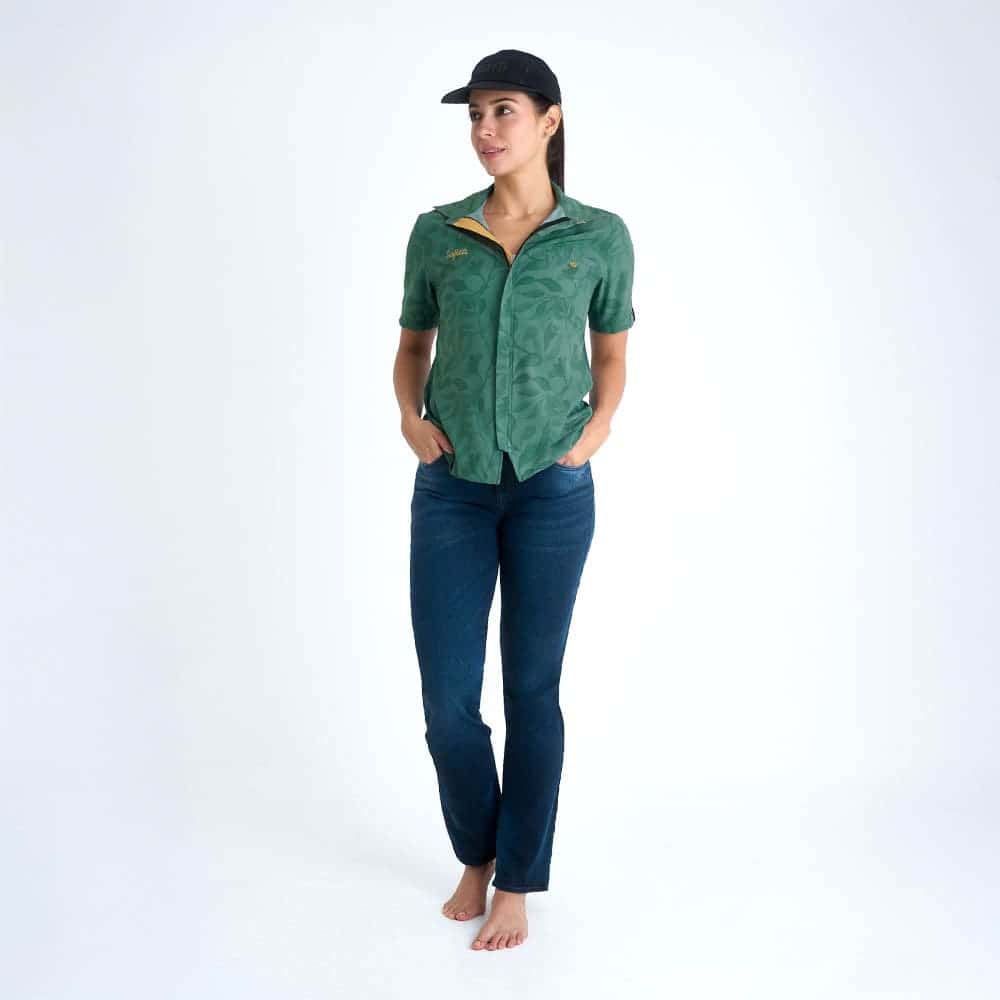CAMISA CICLISMO MANGA CORTA OUTLAND GREEN PARA MUJER - miniatura 5