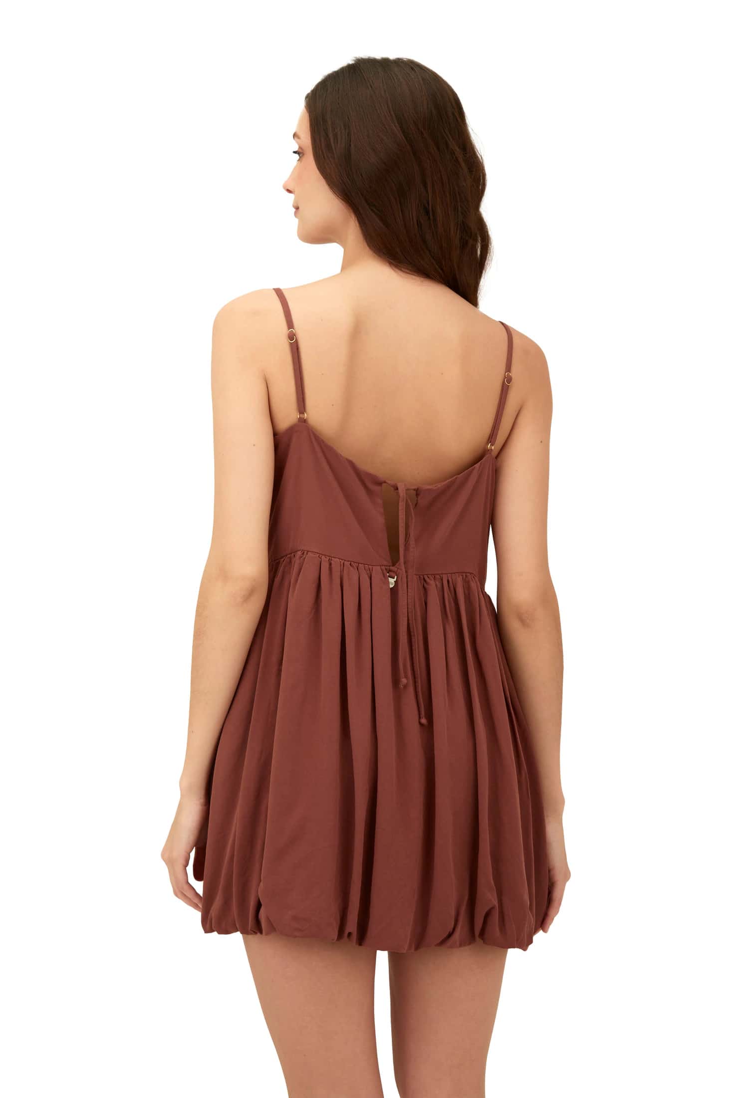 Earth Brown Drift Dress - miniatura 2