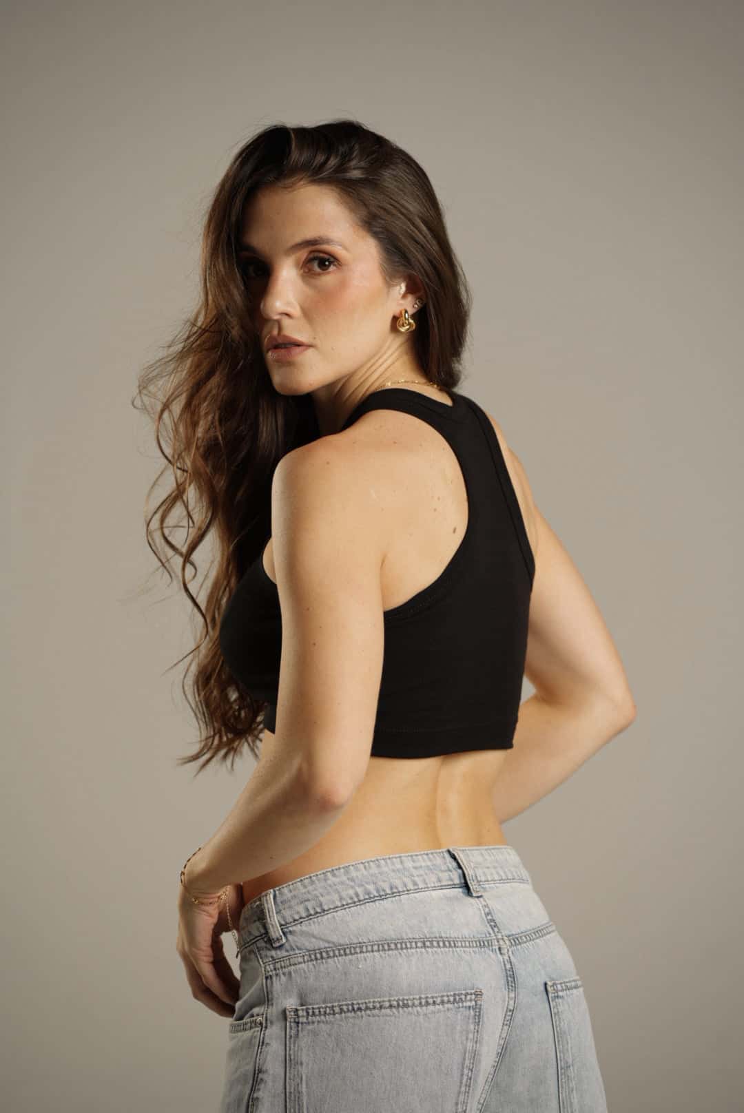 Rib Tank Top Negro - miniatura 3