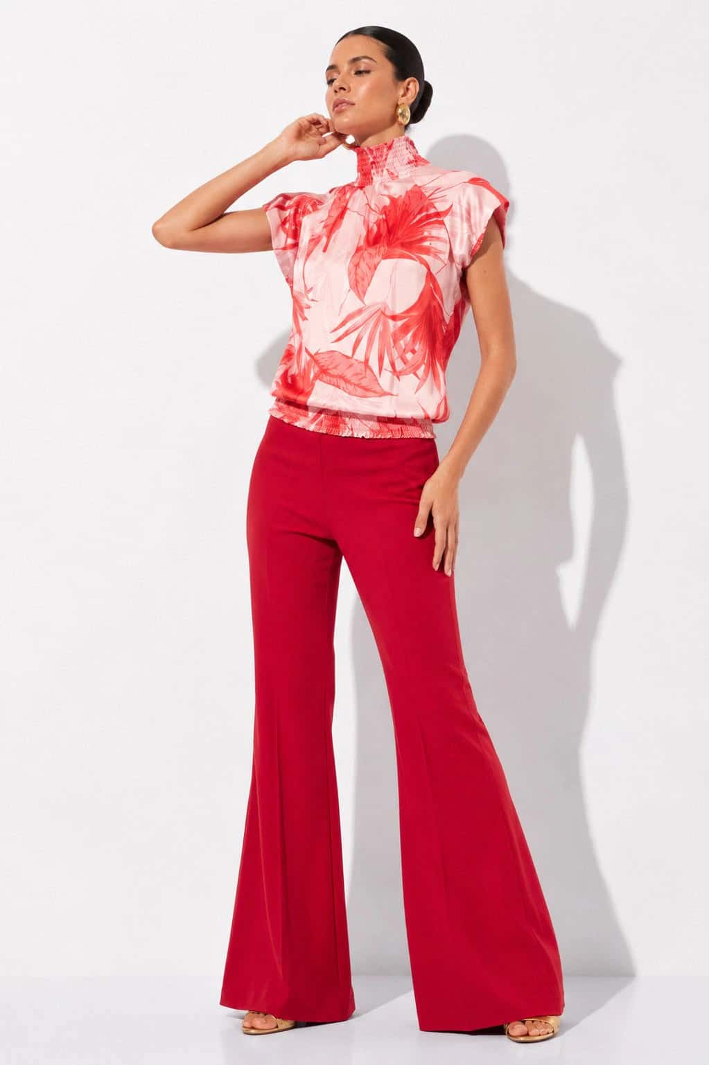 Blusa Brasia Flores Rojas