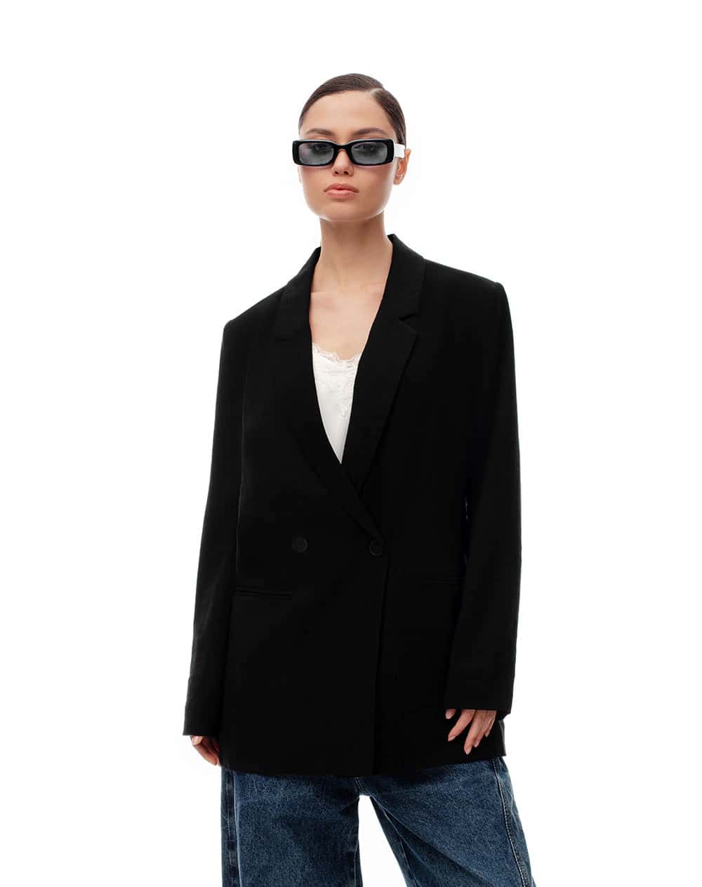 Blazer oversize negro mujer