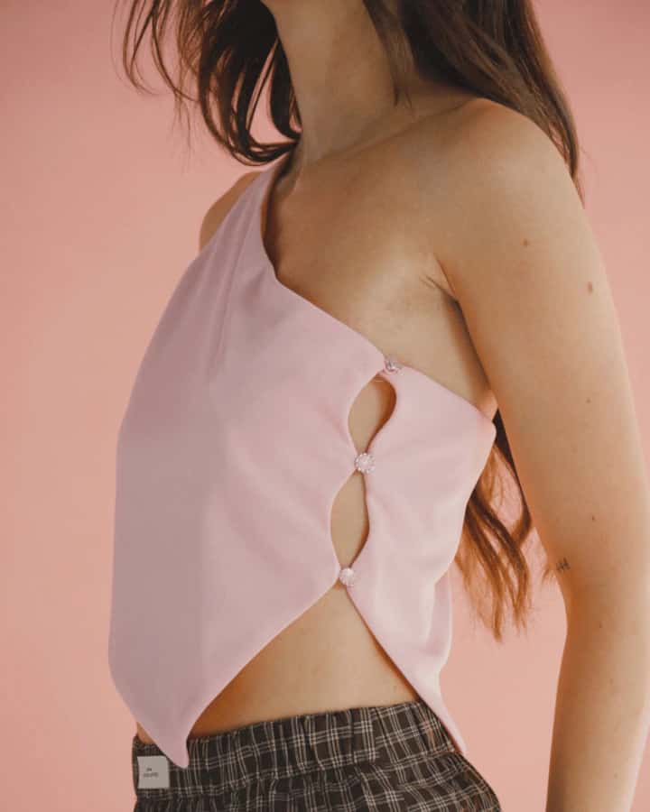 TOP ASIMÉTRICO GLO ROSA