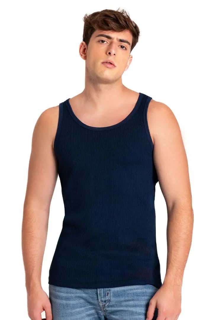 Camiseta cuello redondo acanalada (2203)