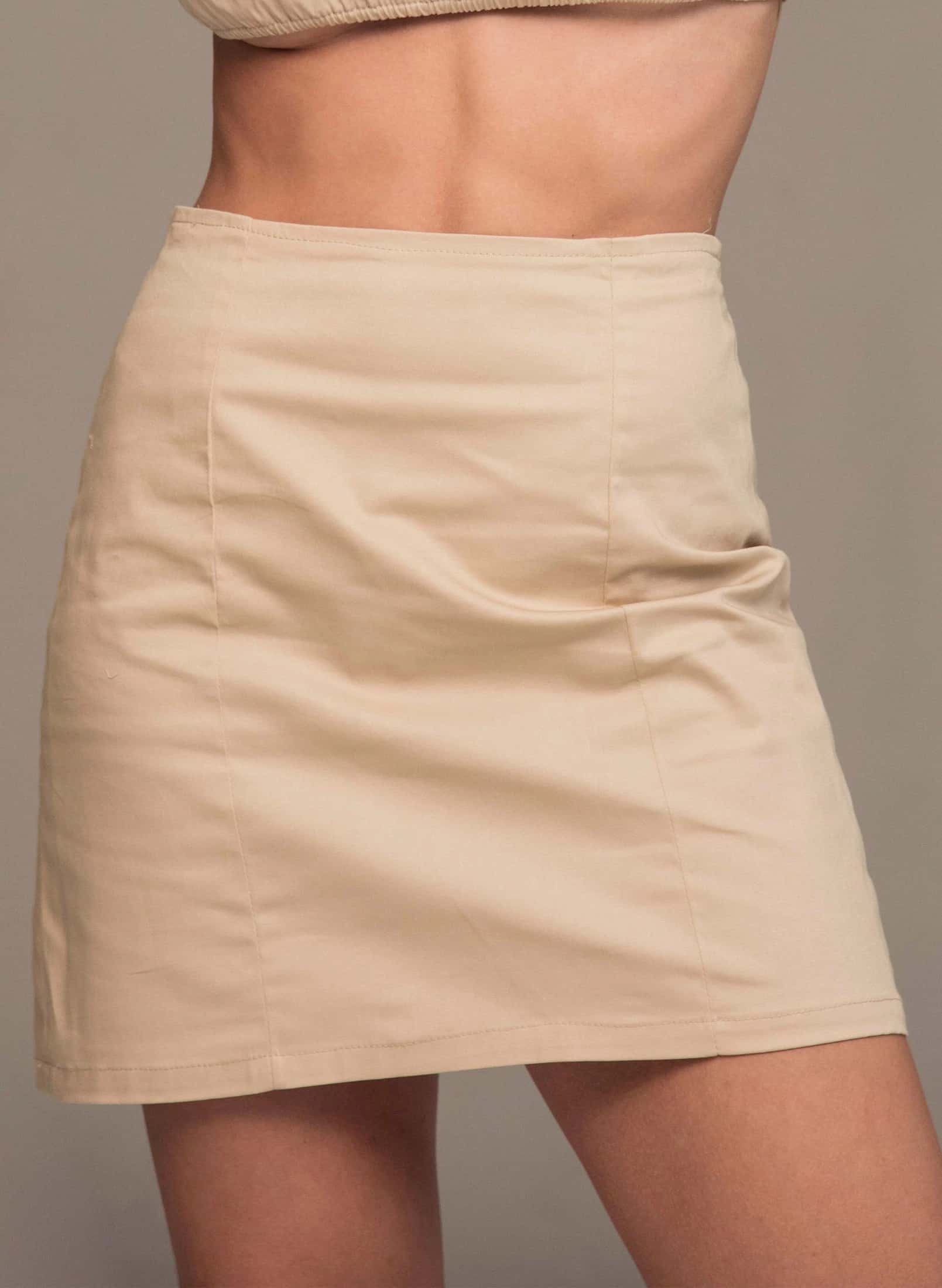 Falda Row de algodón - beige