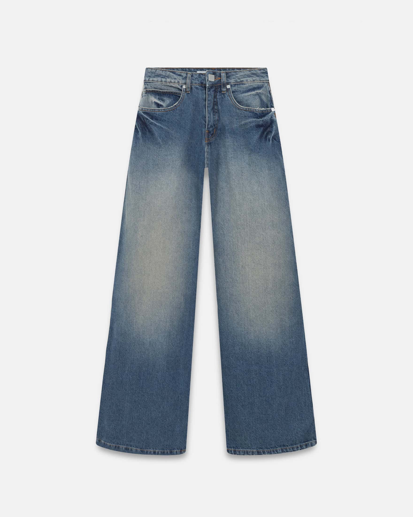 W Line Basic Wide Jeans Mid Blue - miniatura 3