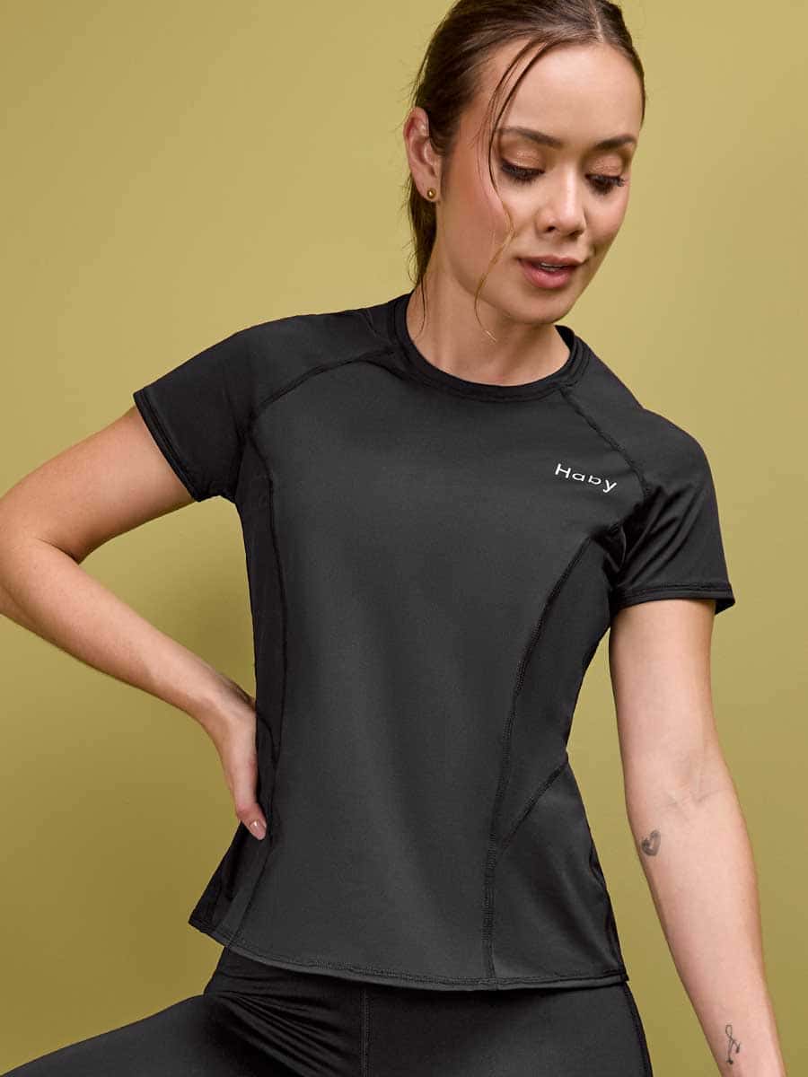 Camiseta Deportiva Para Mujer Color Negro