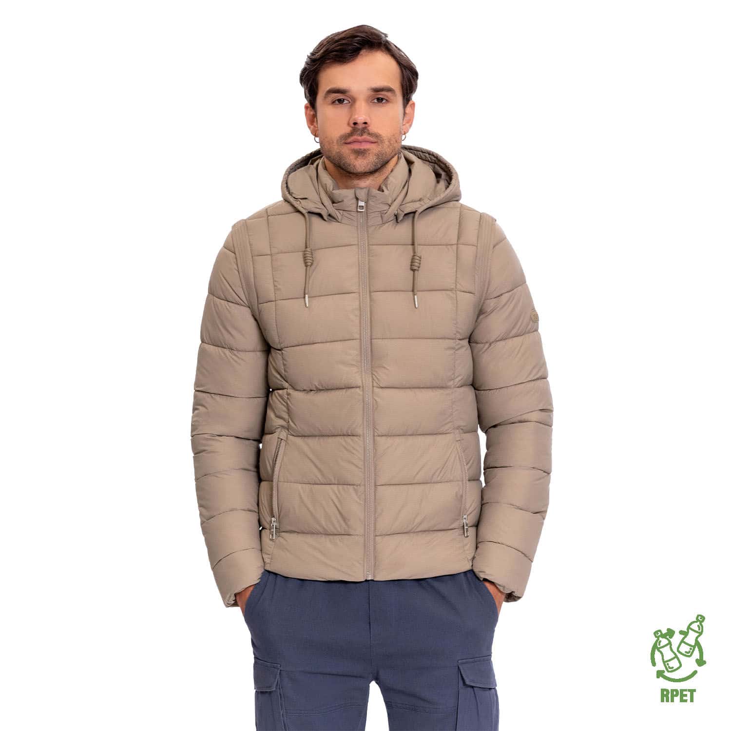 Chaqueta Acolchada para Hombre Atlantida 2 en 1 Beige