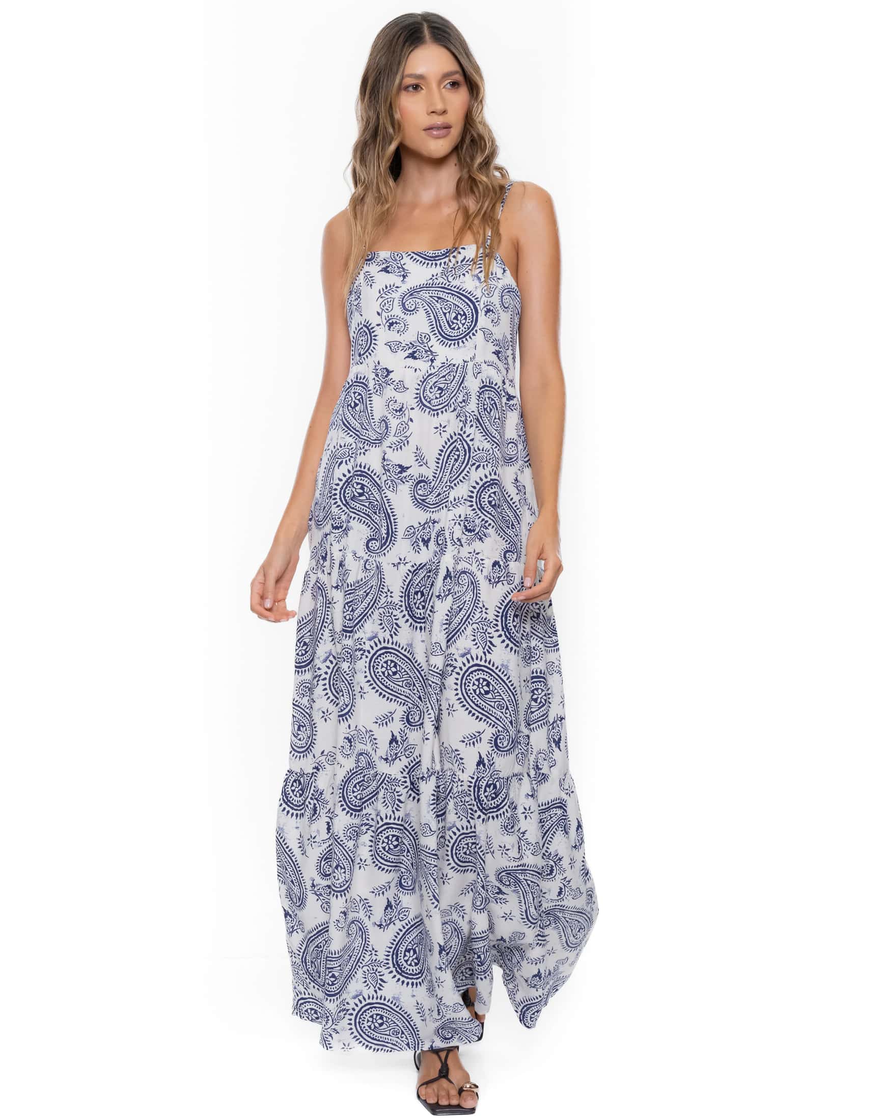 Maxi Vestido De Tiras Estampado