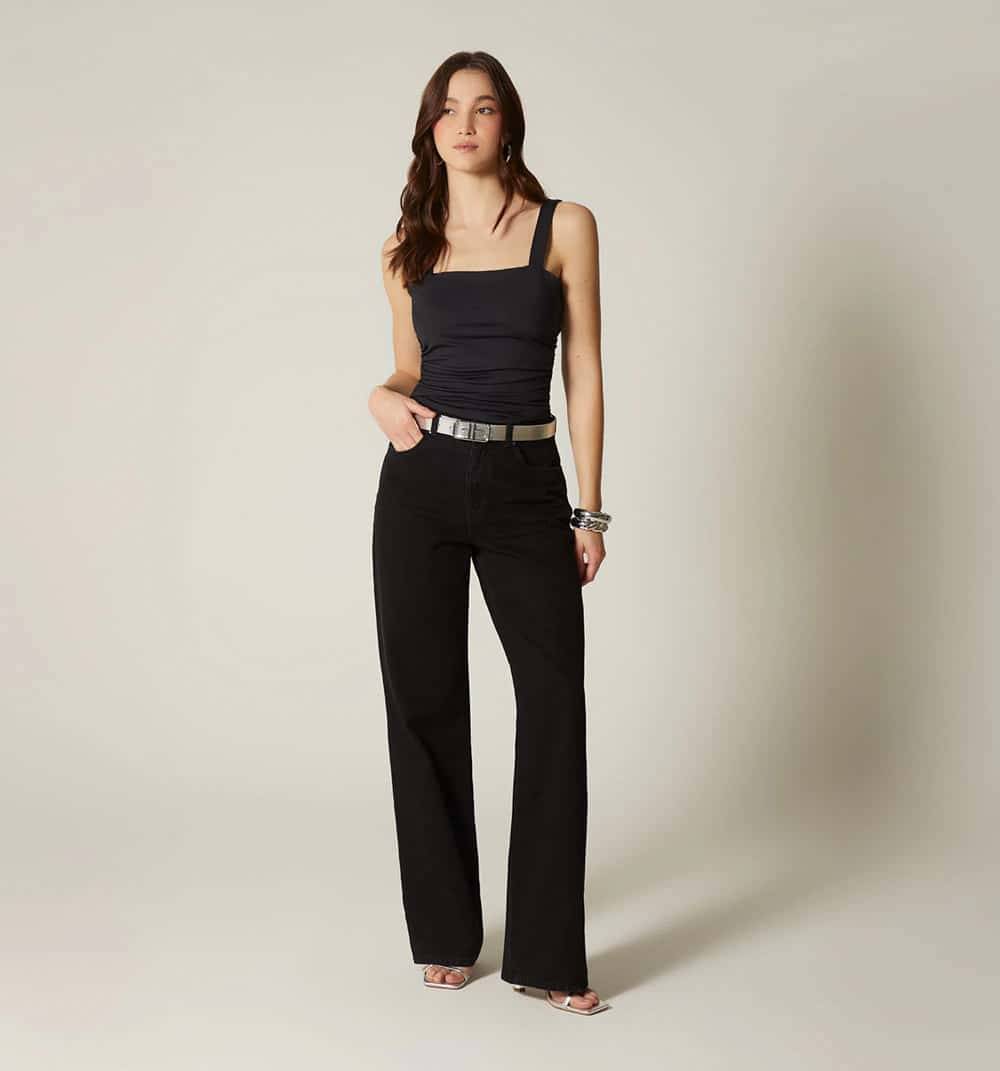 Blusa escote cuadrado tiras