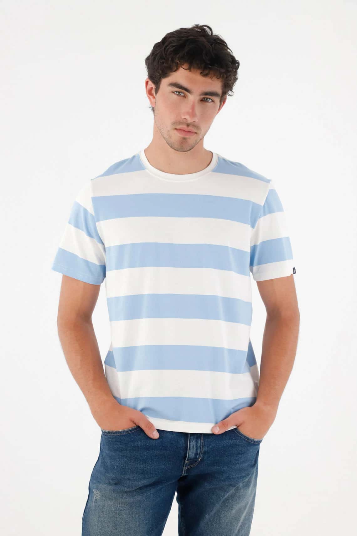 Camiseta básica estampada de ajuste relajado para hombre