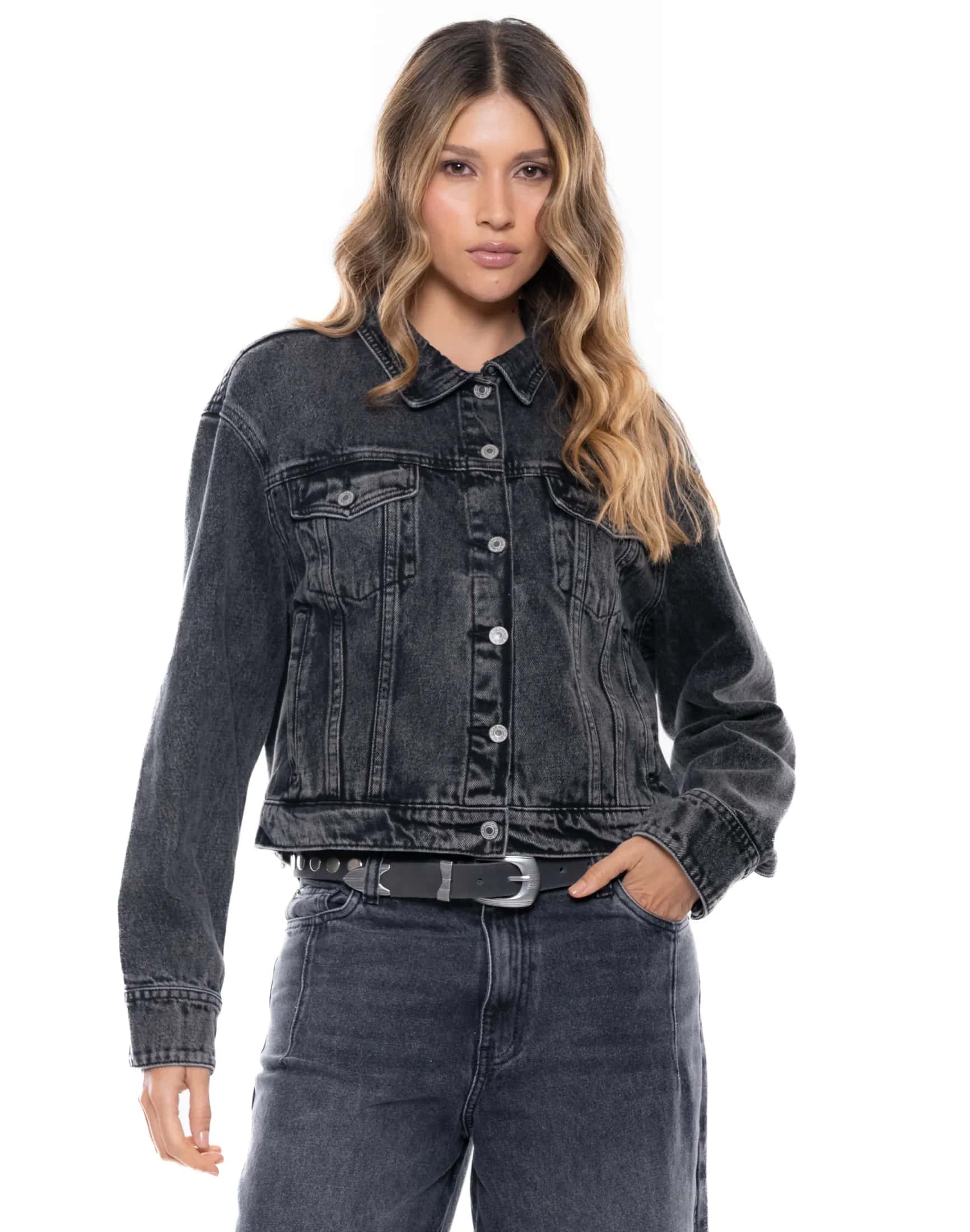 Chaqueta Trucker Black Denim