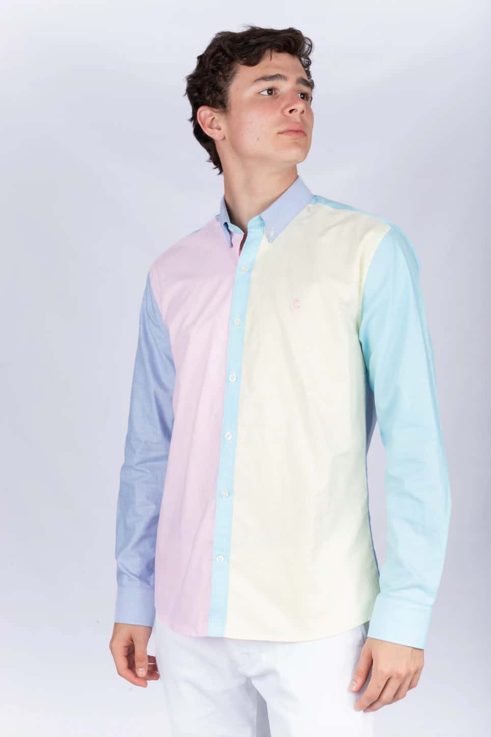 Camisa Oxford Multicolor Amarilla