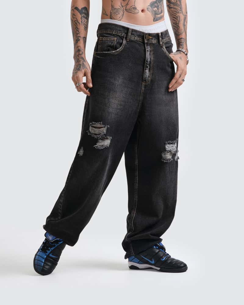 Jeans Baggy Distressed Black - miniatura 6