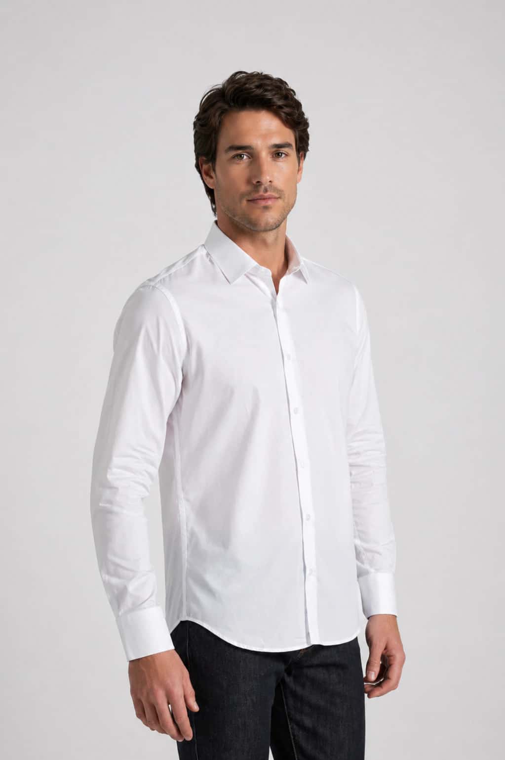 Camisa Classic Algodón Blanco Textura