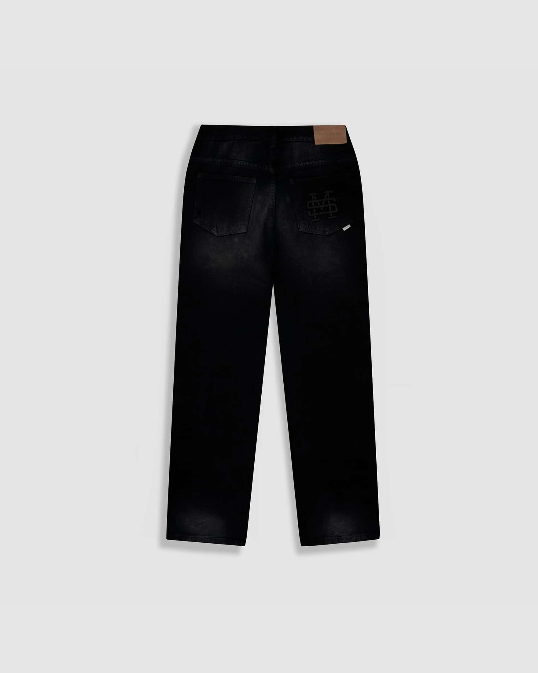 Pocket Straight Pants – Negro Desgastado - miniatura 8