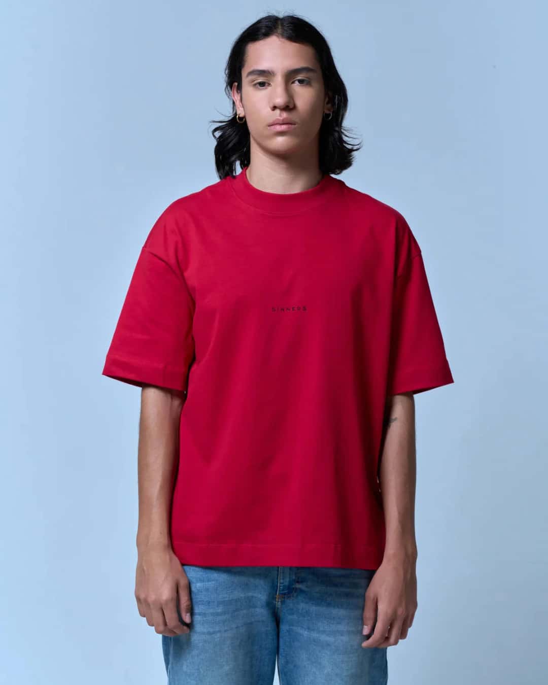 CENTER LOGO RED BOXY T-SHIRT - miniatura 4