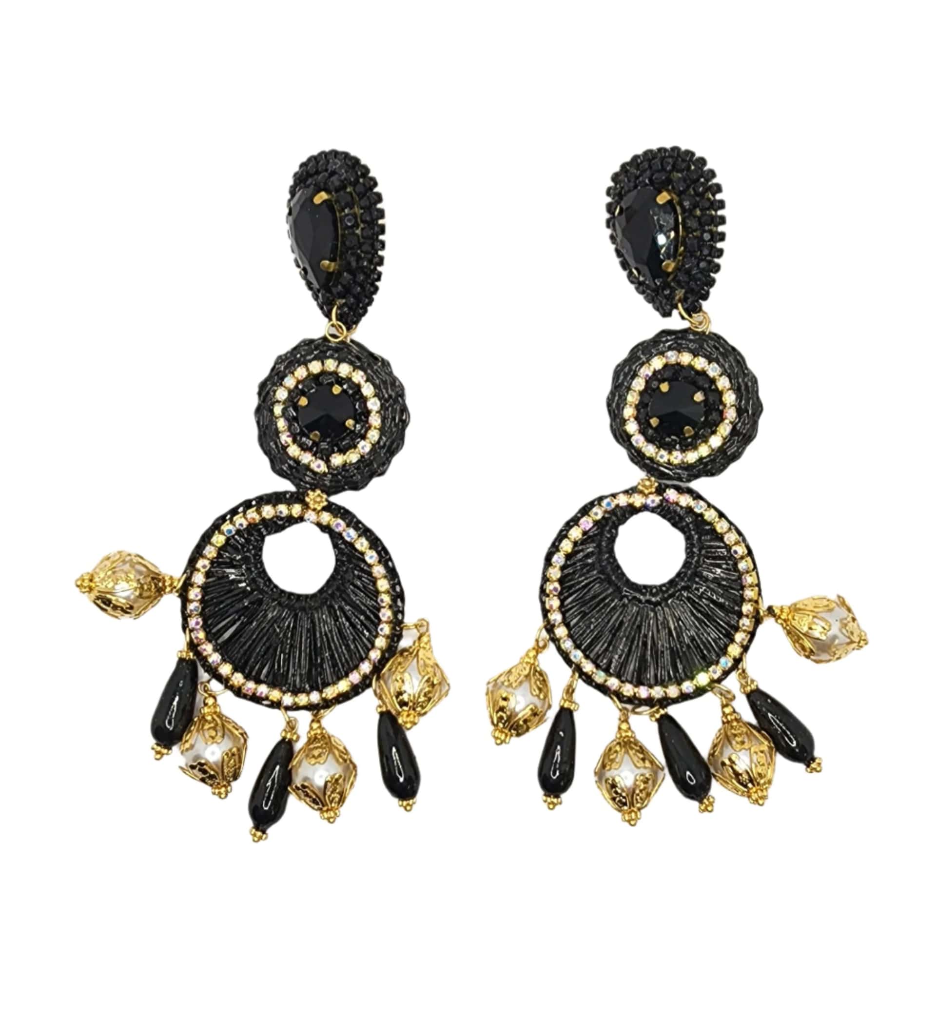 Black Waterfall Earrings