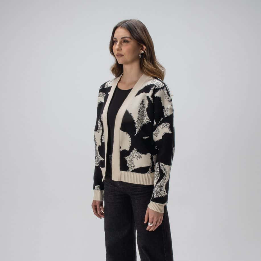 Saco Matilde – Abstract Flower – Marfil/Negro