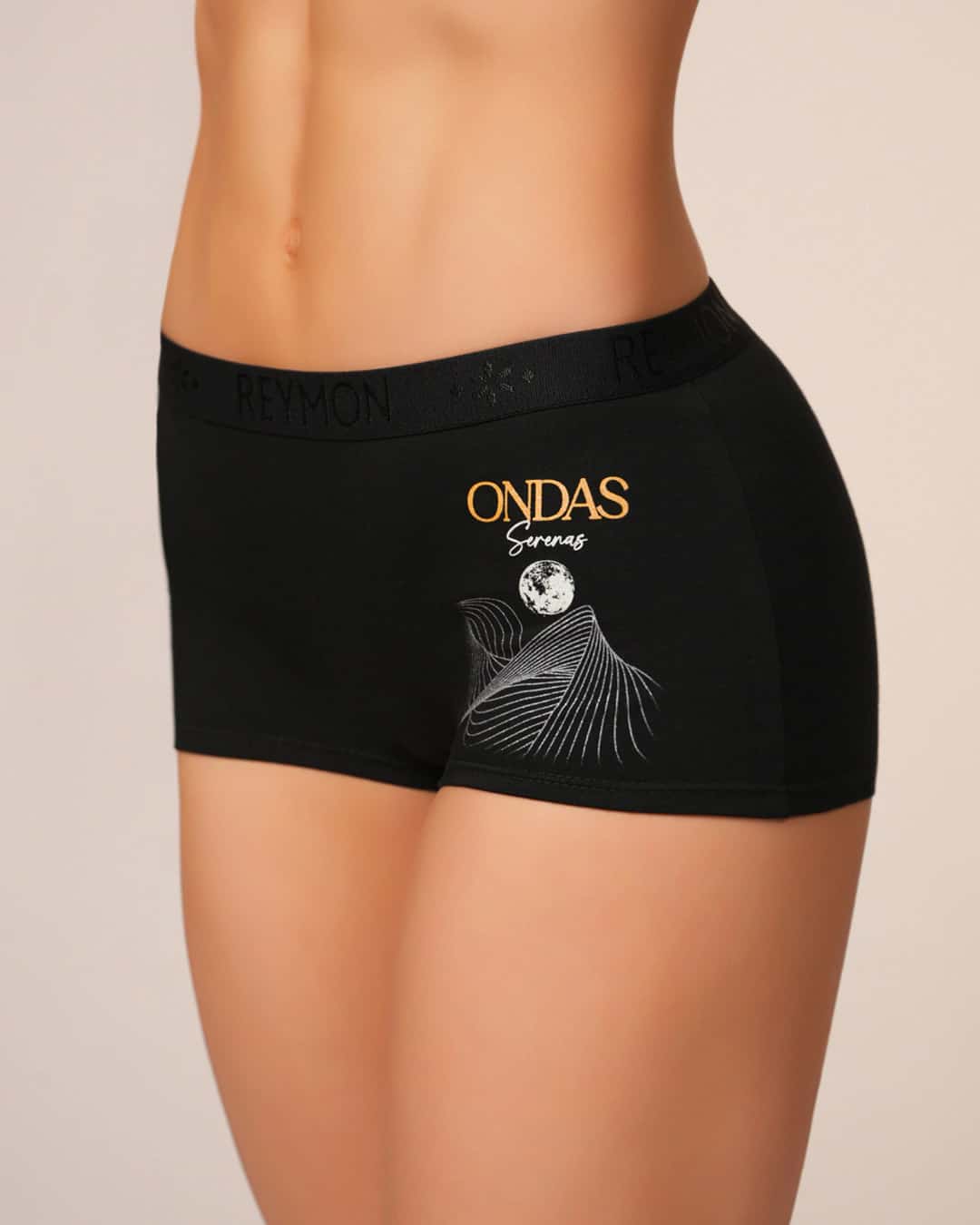 Boxer Femenino Tiro Alto en Algodón Estampado con Elástico Reymon Ref. 8010