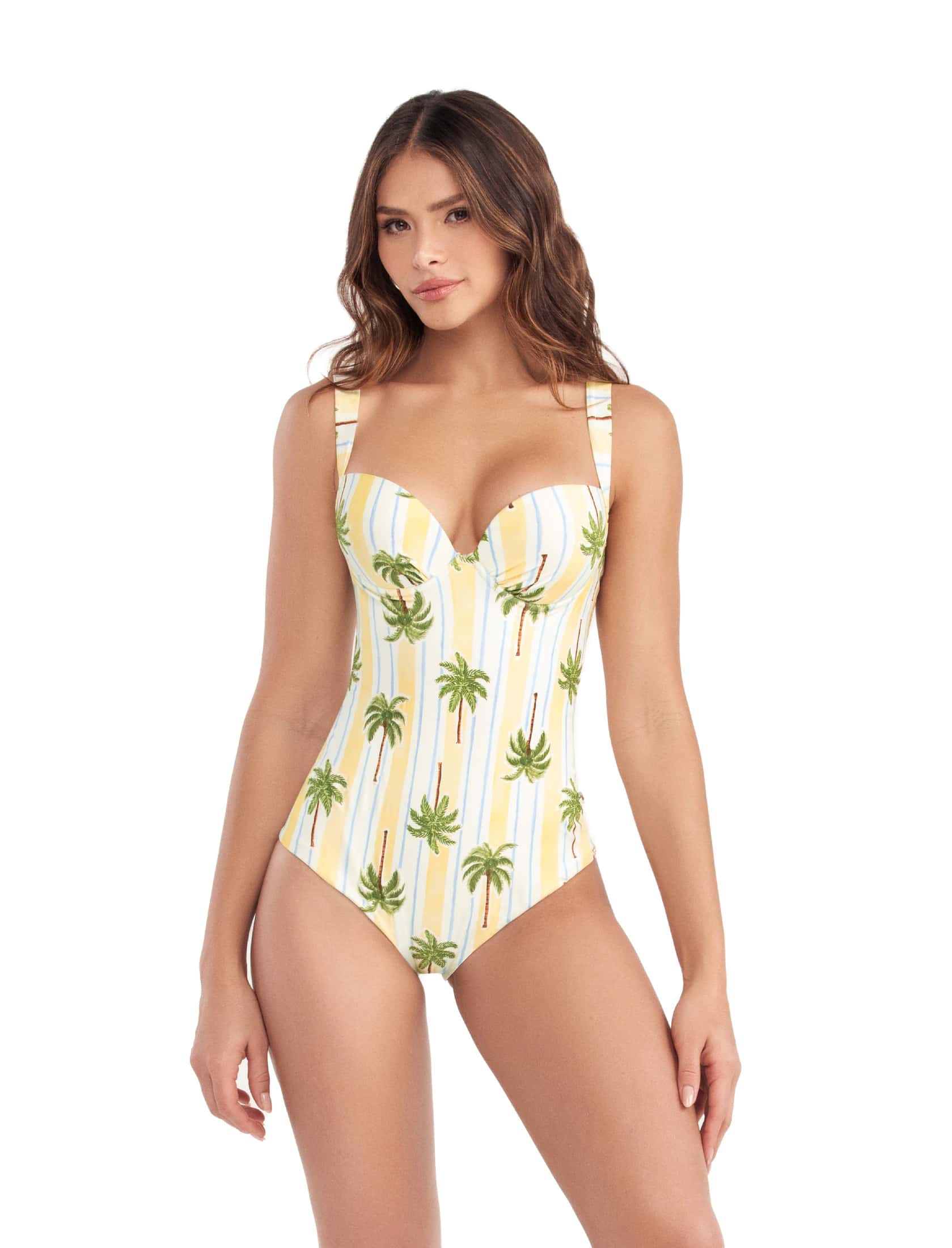 VESTIDO DE BAÑO ENTERO 46795 - COPAS FIJAS CON REALCE