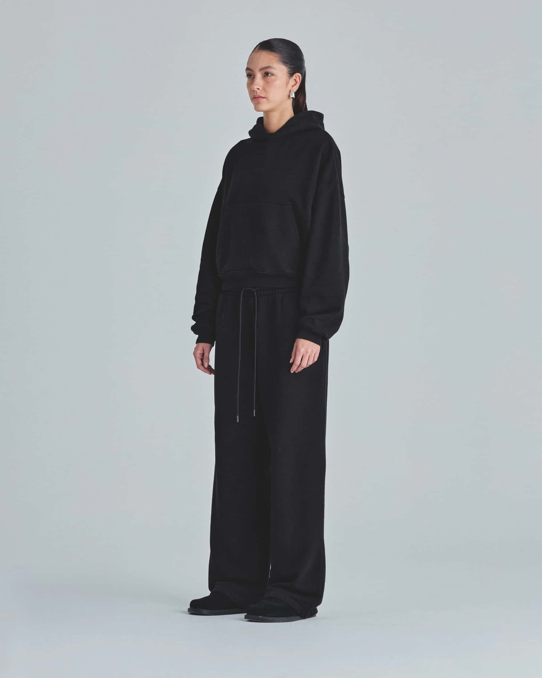 W Line Basic Boxy Fit Hoodie Black - miniatura 5