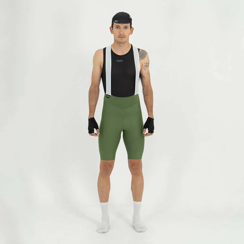 PANTALONETA CICLISMO CON CARGADERAS GIRONA VERDE PARA HOMBRE