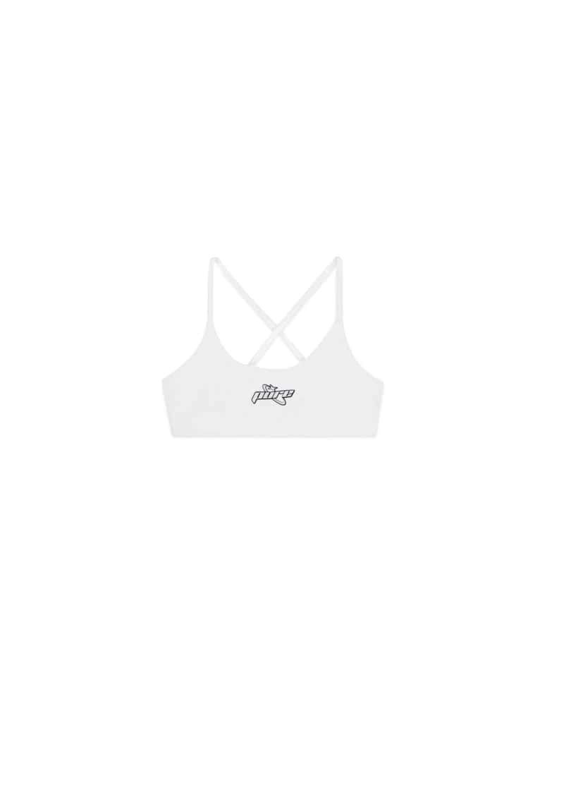 PURE2K White Cross Crop Top