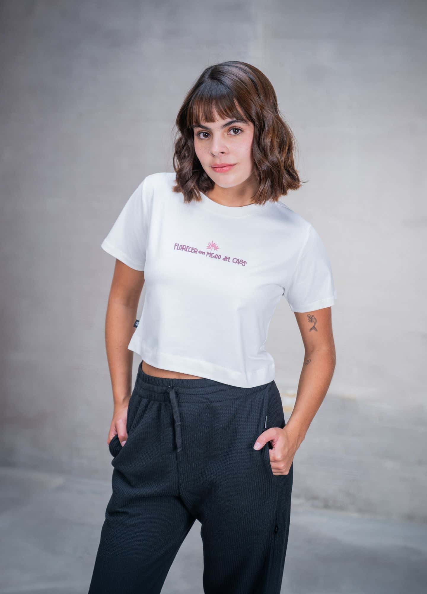 Crop Top Florecer – Marfil
