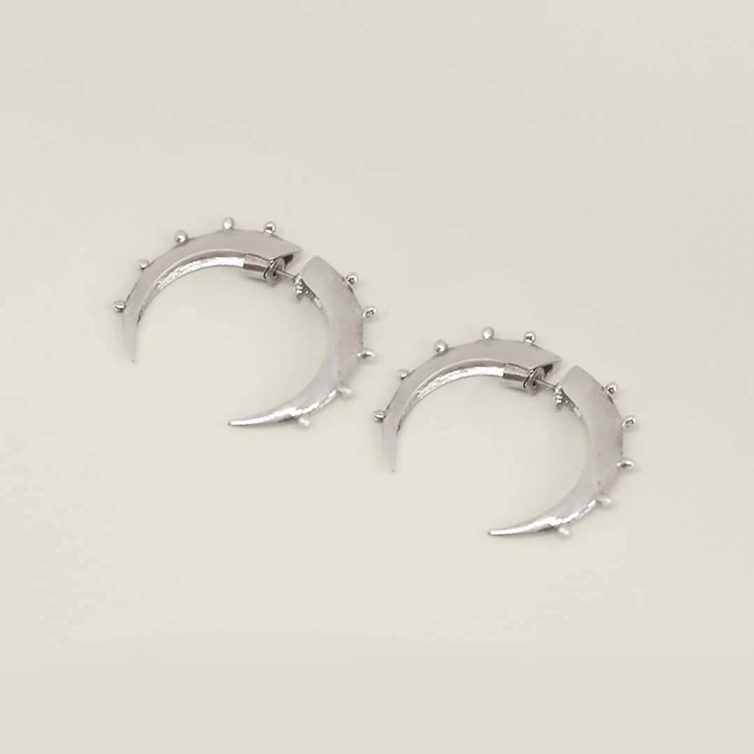 Mini Crescent Hoops Silver