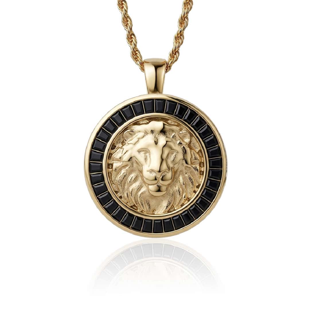 Medalla León Gemas Negras